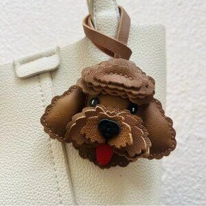 Teddy Dog Handmade Leather Car Key and Bag Pendant